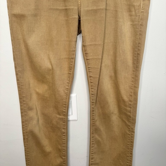 7 For All Mankind Slimmy Slim Straight Leg Tan Jeans Size 33 - Picture 16 of 16